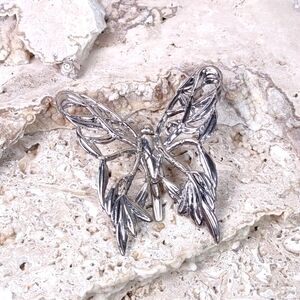 John Hardy Rhodium Plated Silver Butterfly Clip